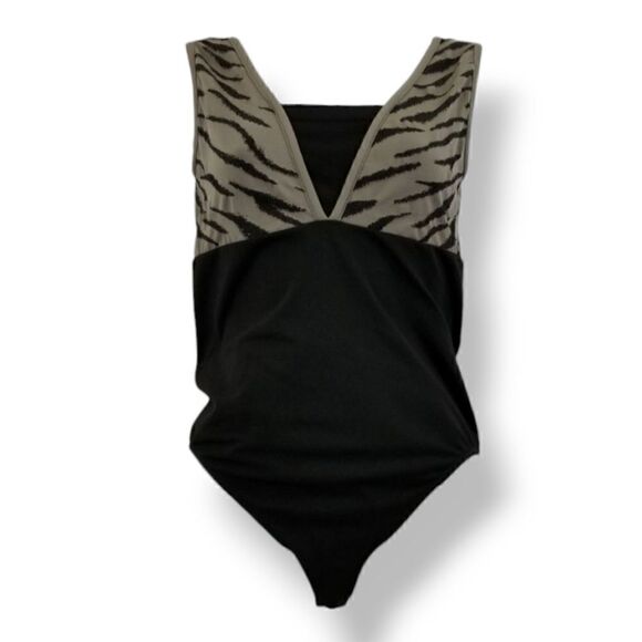 NEW Wolford Animal Print Vneck Sleeveless Tank Bodysuit Size Small - Picture 1 of 11